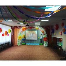 Оформление шарами зала на выпускной в детском саду